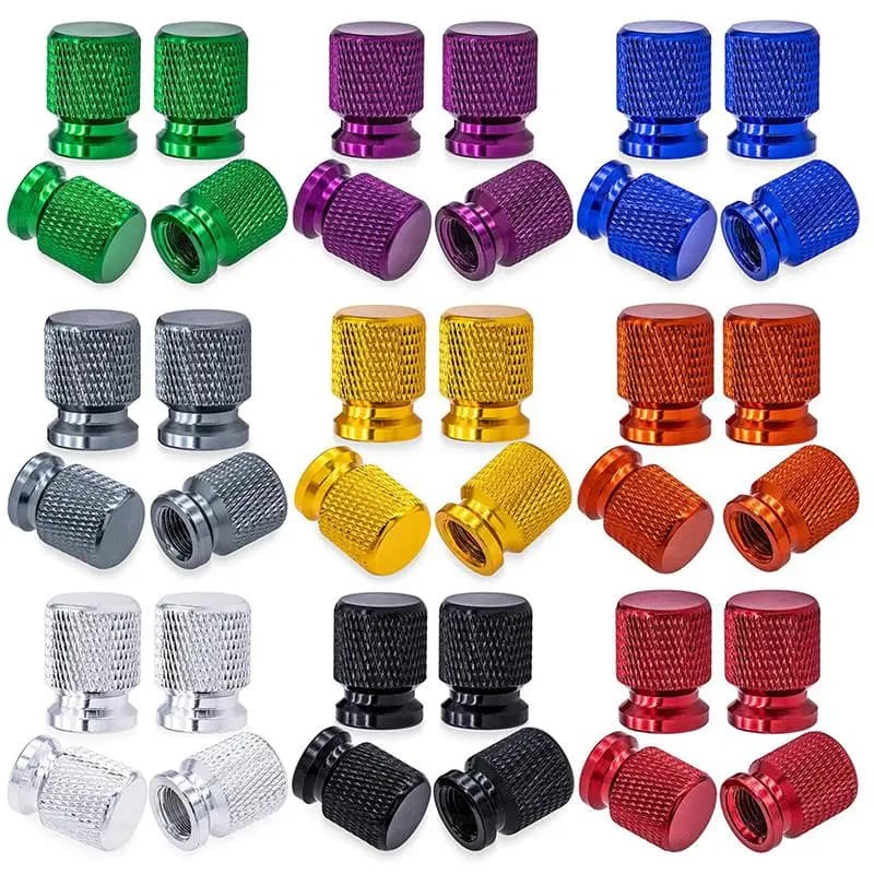 Tappi per valvole pneumatici, accessori per coperture valvole ruota in alluminio anodizzato, universali per auto, SUV, biciclette, camion e motociclette
