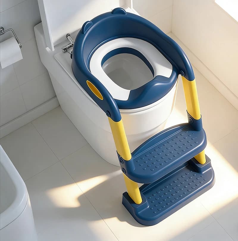 Portable Seat for the Use of the Toilet with Foldable Scale Stool, Chair for the Training to the Bath for Baby and Child, Essential for the Children's Bath