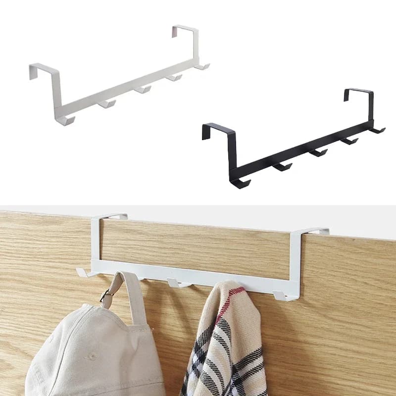 Hooks above door 5 hooks Home key Hanging holders Coat coat hangers Clothes rack Organizer Bathroom Kitchen accessories
