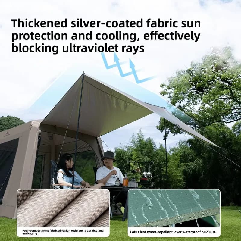 Large Capacity Inflatable Cabin Tent Multi Person Rainproof UV Protection Outdoor Camping Park Leisure Tent