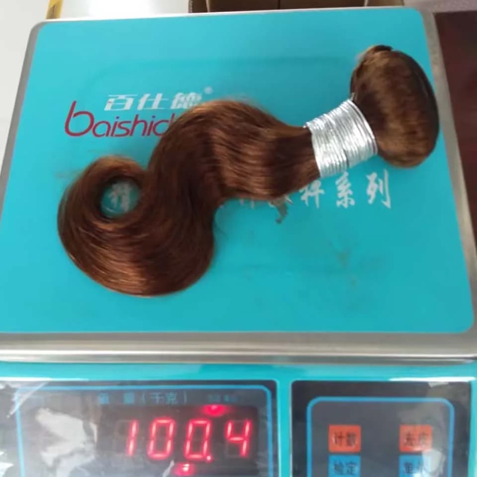 Body Waves # 4 Packs of Human Hair Brown Chocolate 1/3/4, Trama for Extension of Human Hair Grezzi for Women, 100 G/Pz