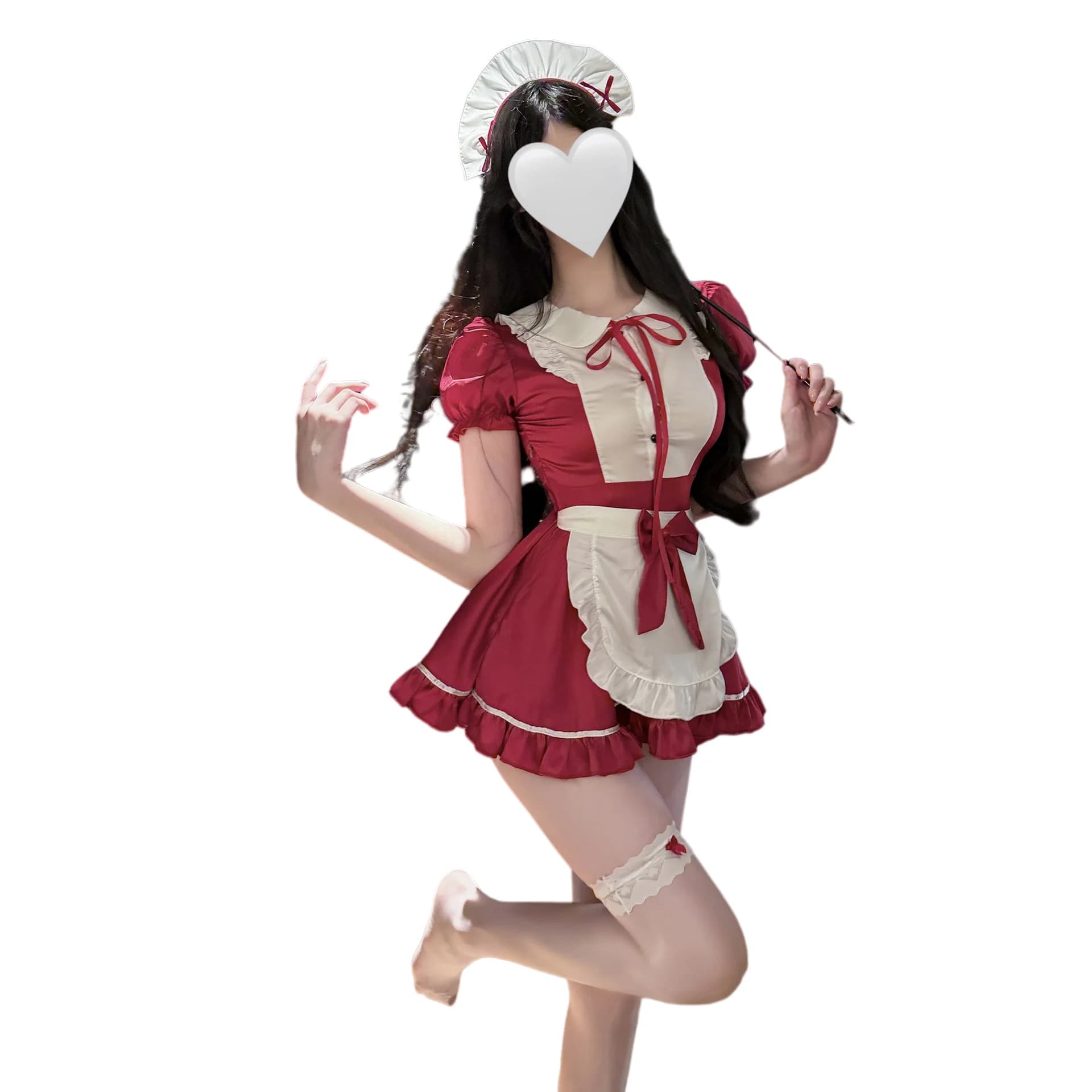 Vestito da cameriera Lolita COS in stile principessa giapponese, con colletto a bambola e contrasto di colori, per flirtare in cucina