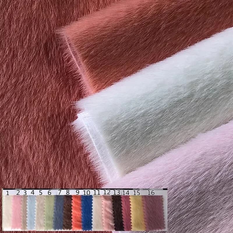 Tinta unita ispessita pelliccia lunga pelliccia di visone lavorata a maglia ordito tessuto peluche lavorato a maglia divano fai da te abbigliamento borse scarpe giocattoli