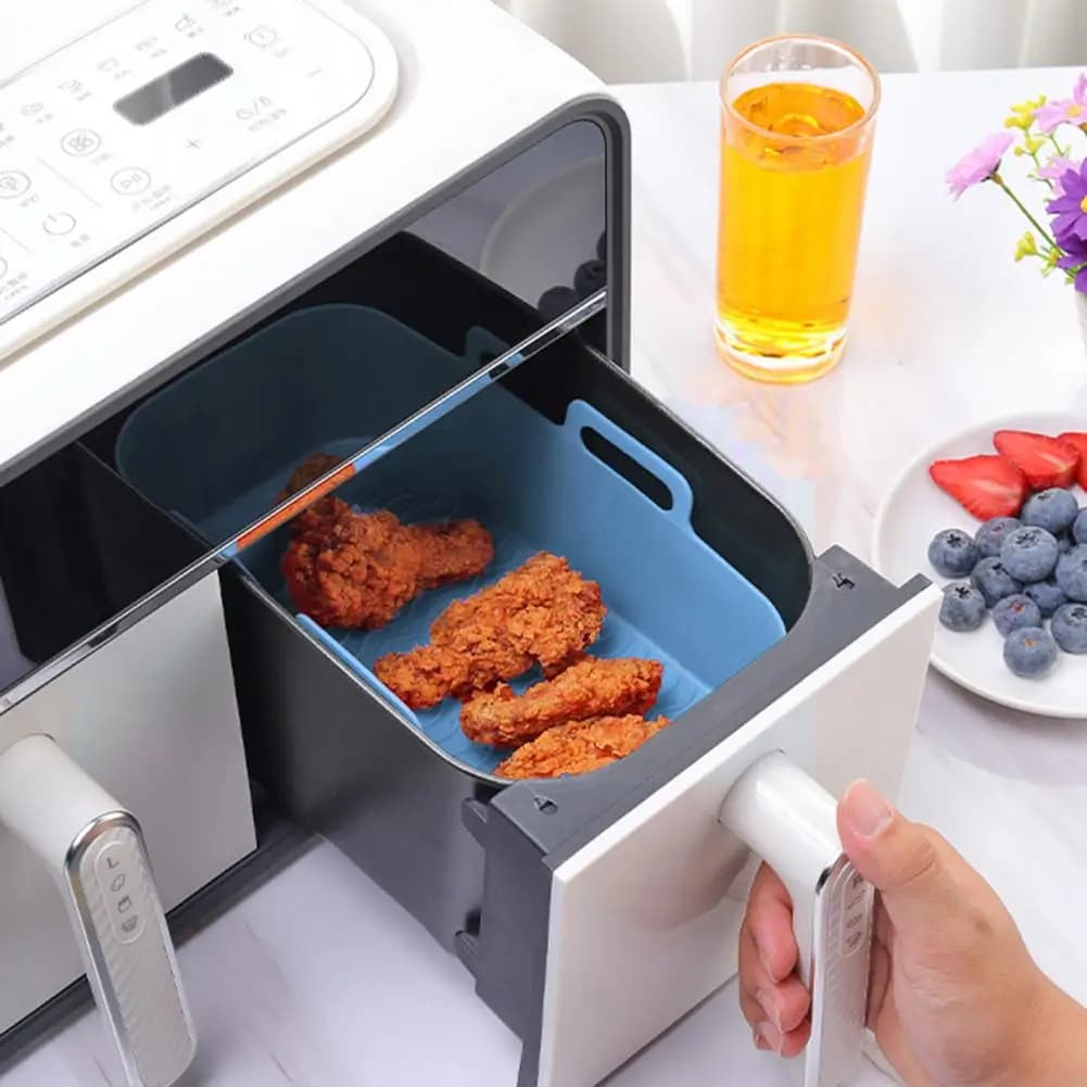 Air Fryers Pan Useful Fryers Pot Liner Roasting Pan Non-stick Air Fryers Basket Square Oven Baking Tray Household Supply