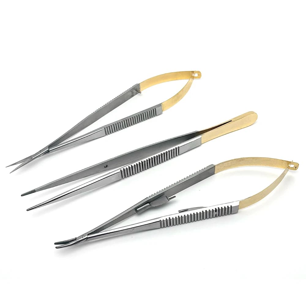 Set dentale essenziale: kit Castroviejo da 3 pezzi con forbici porta aghi da 18 cm, pinze per impianti in acciaio inossidabile per autoclave