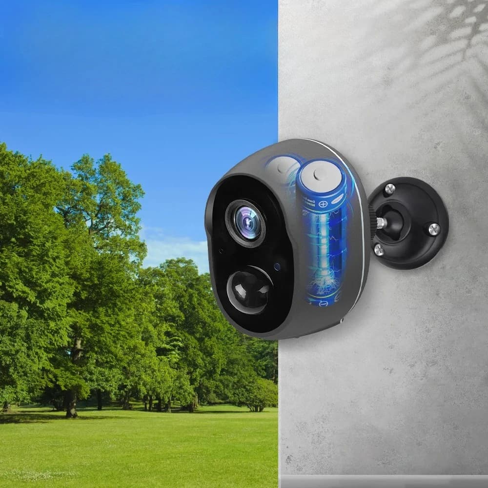 Telecamera a Basso Consumo Alimentata da App Smart Life, IP65 per Esterni, WIFI, Batteria, Monitoraggio di Sicurezza, Sirena, Rilevamento Movimento