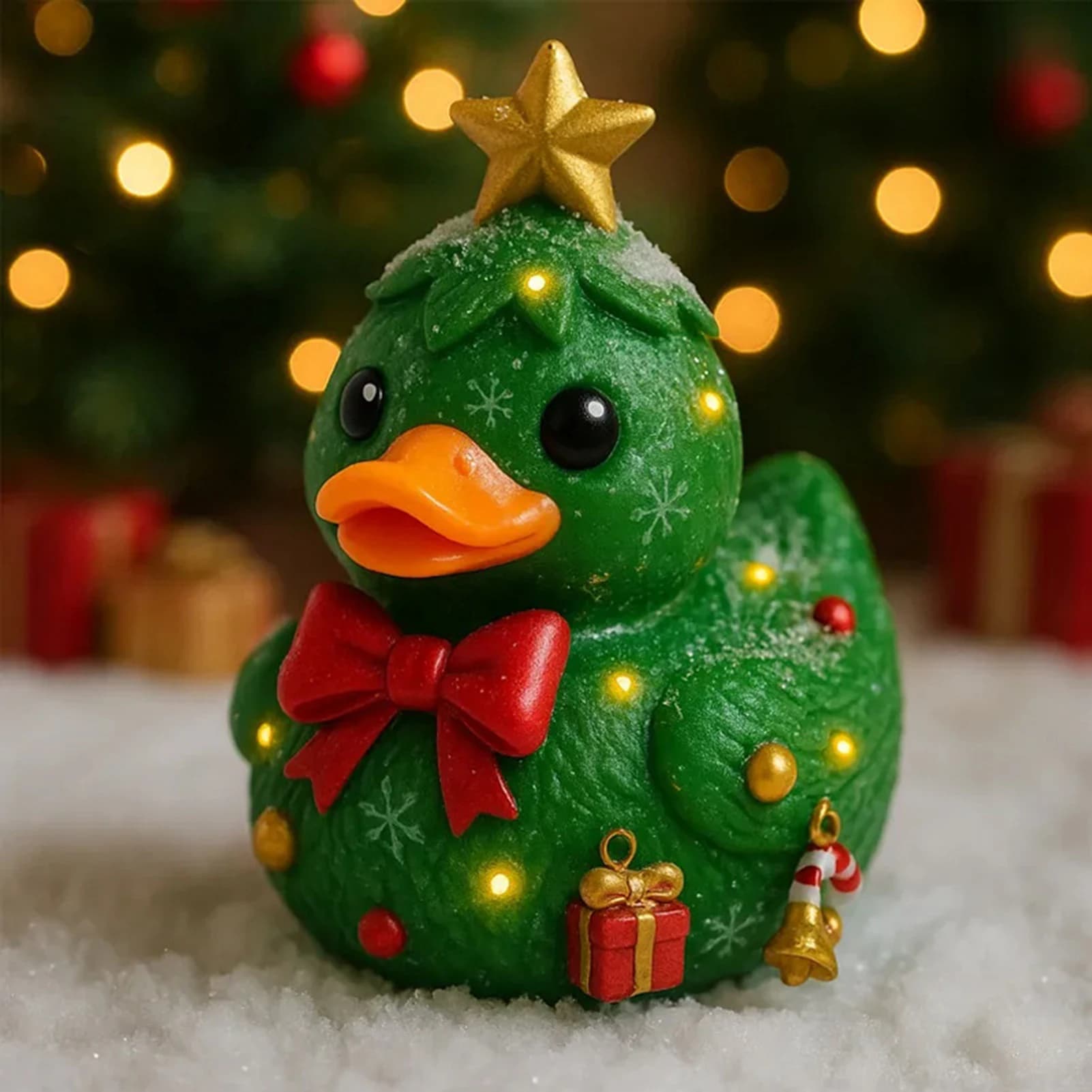 Creative Christmas Cute Duck Ornaments Xmas Festive Home Party Decoration Resin Lovely Gift For Home Office Tabletop Ornament