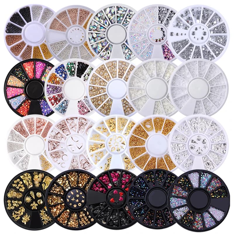 parti per unghie nail art glitter strass Gemme di cristallo gioielli Perline Accessori per la decorazione del manicure forniture per unghie per professionisti