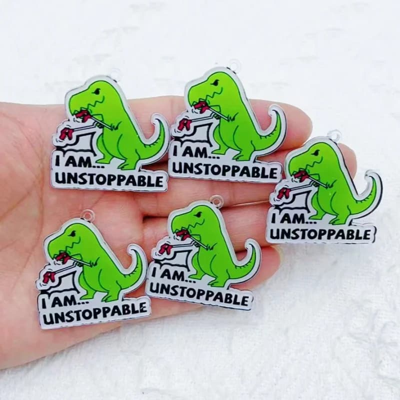 10 pieces of acrylic green dinosaur jewelry necklace bracelet earring pendant DIY crafts