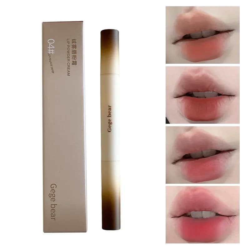 Gege Bear Velvet Matte Lip Powder Cream — Soft Velvet Finish, Natural-Looking and Skin-Tone Enhancing, Long-Lasting,