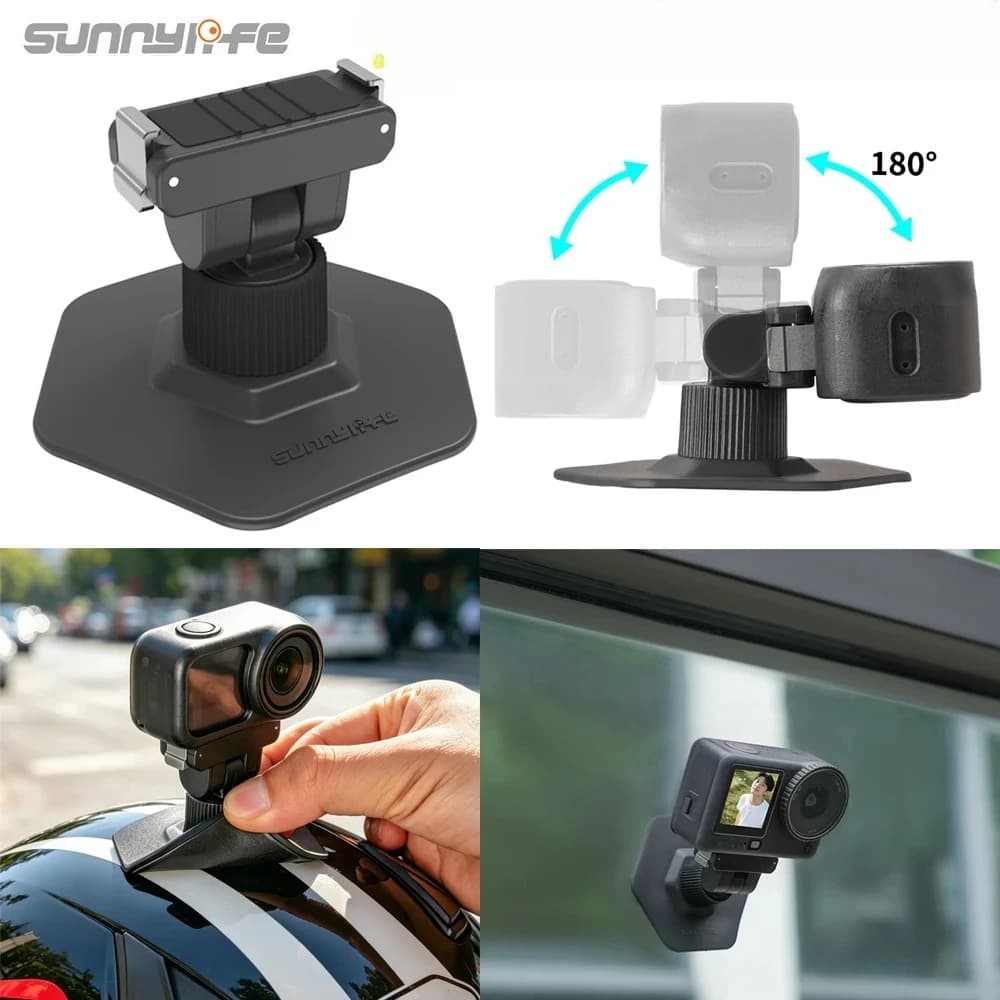 Sunnylife Magnetic Flexible Adhesive Base Sticker Mount Motorcycle Helmet Base for DJI Osmo Nano/Action 6 Action Camera Holder