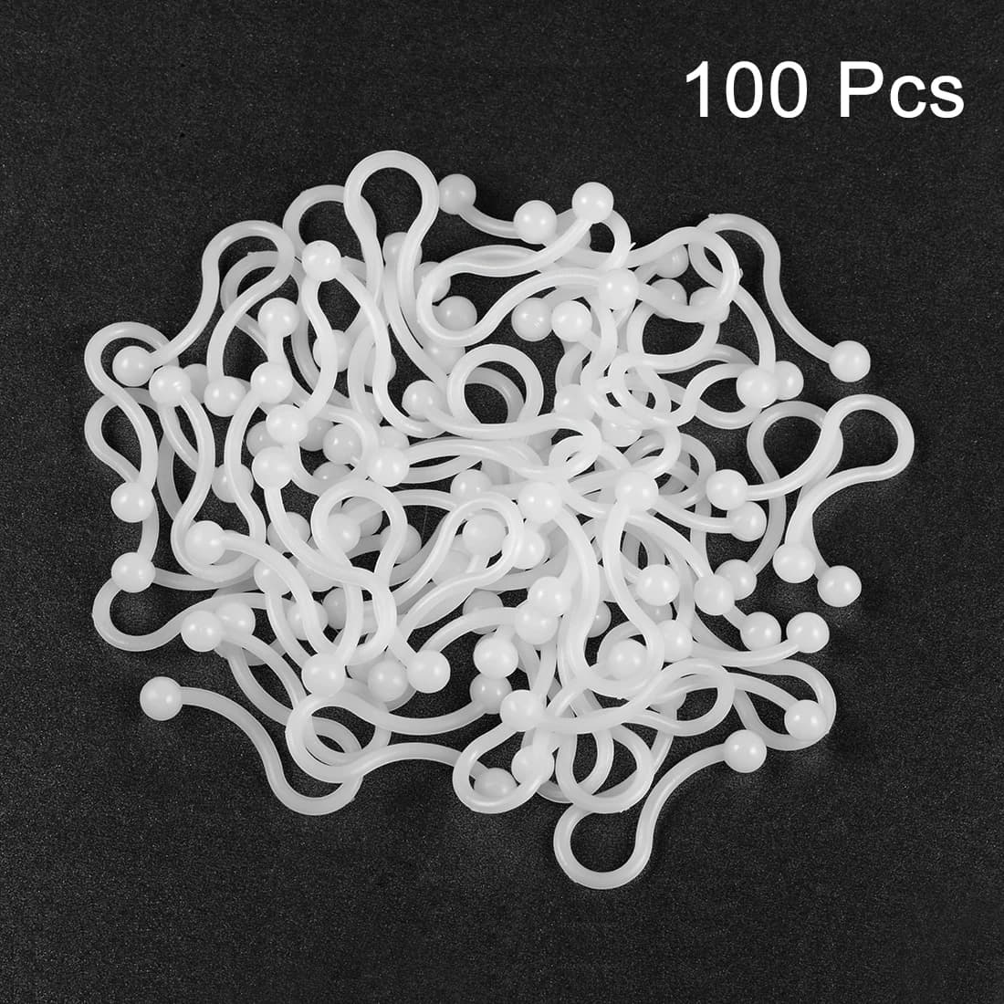 100 pz Twist Lock Fascetta per cavi Cavo in nylon di plastica Filo a sfera U Fissaggio Organizzatore Supporto a crimpare Clip Morsetto Anello Riutilizzabile Twist Tie