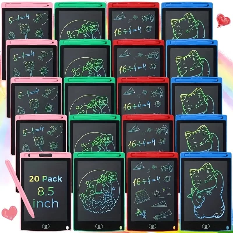 20Pcs 8.5" LCD Writing Tablet Bulk Colorful Screen Kids Electronic Drawing Board Reusable Erasable Doodle Pad Educational Learning Toys