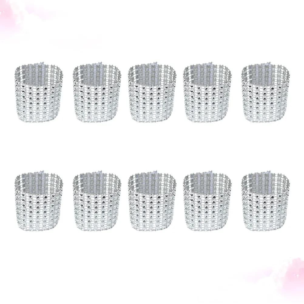 40 Pezzi Sofisticati Portatovaglioli con 8 File di Brillanti Diamanti Simulati, Anelli Decorativi per Tovaglioli per Baby Shower, Decorazioni per la Casa, Occasioni Formali