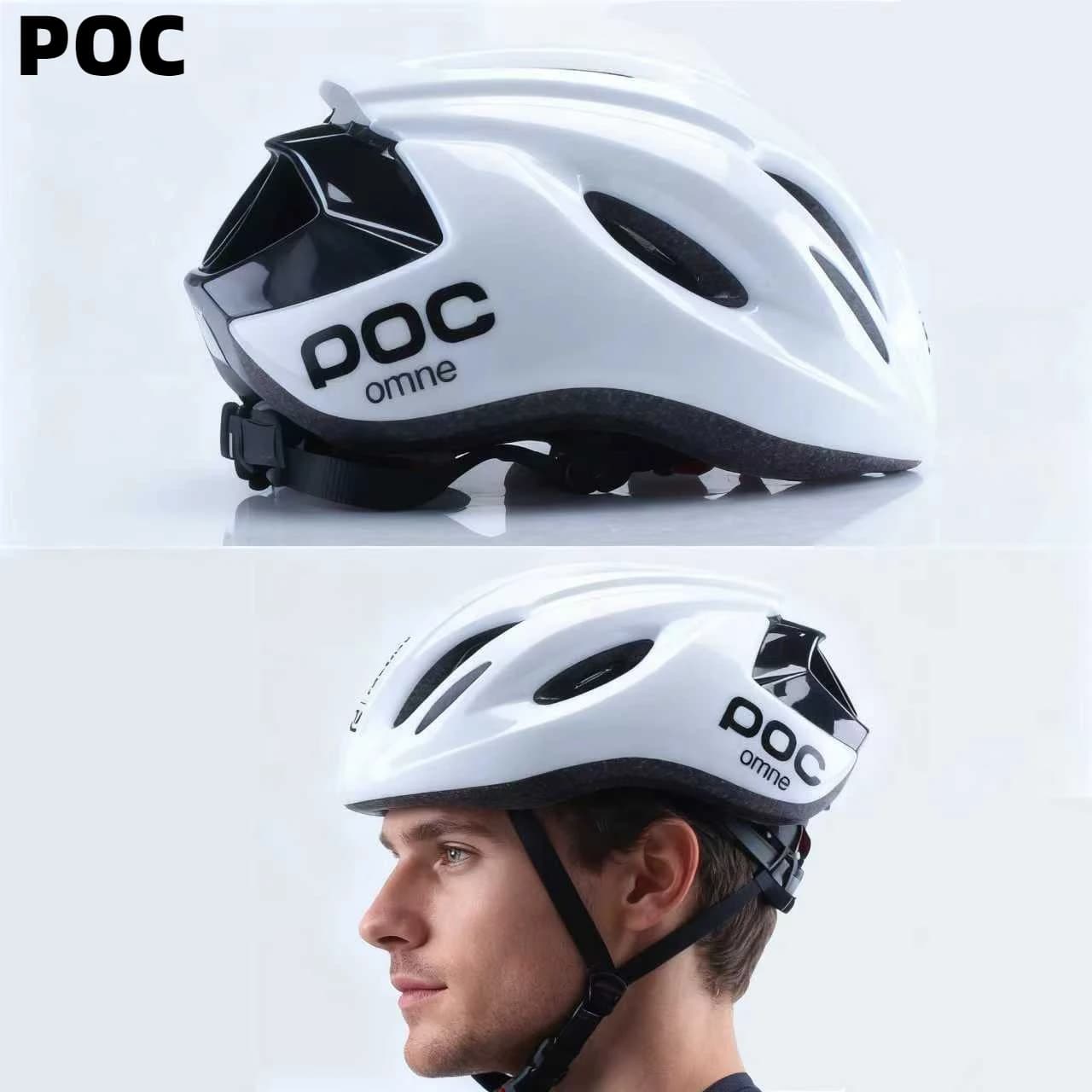 Riding helmet for bicycle new model POC. Safety helmet for road bikes and mountain bikes for men and women, elegant design Lightning