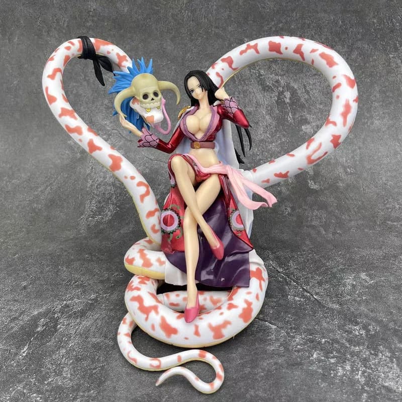 Statuetta Action Figure di Boa Hancock da One Piece con Serpente a Forma di Cuore, Ornamento Decorativo per Collezionisti di Anime