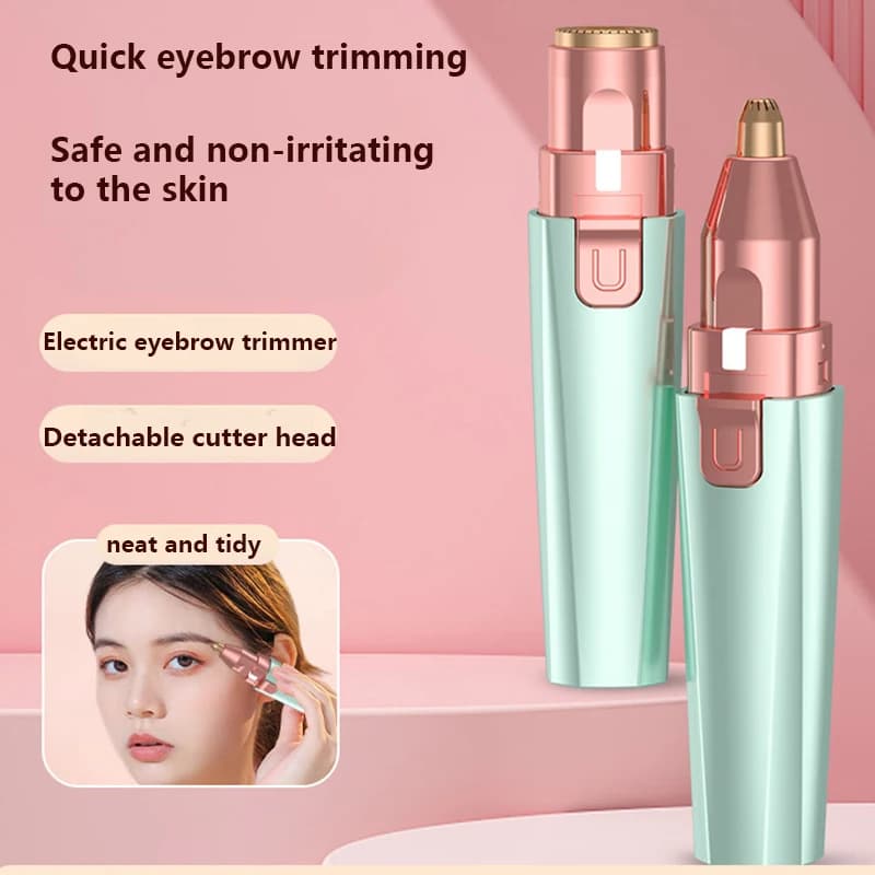 2 IN 1 Electric Epilator Eyebrow Trimmer Portable Women's Body Facial Lip Epilator Hair Removal Shaver Mini Eyebrow Trimmer