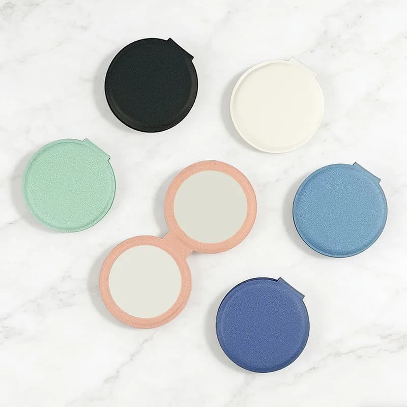 Specchio Cosmetico in PU Elegante Specchietto Tascabile Portatile Personalizzabile per Bagno Regali Festivi Soggiorno