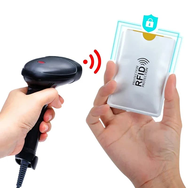 50Pcs/Lot Anti Scan RFID NFC Sleeves Wallet Blocking Lock Protection Metal Aluminium 6.2*9.2cm Bank Credit Card Holder Case