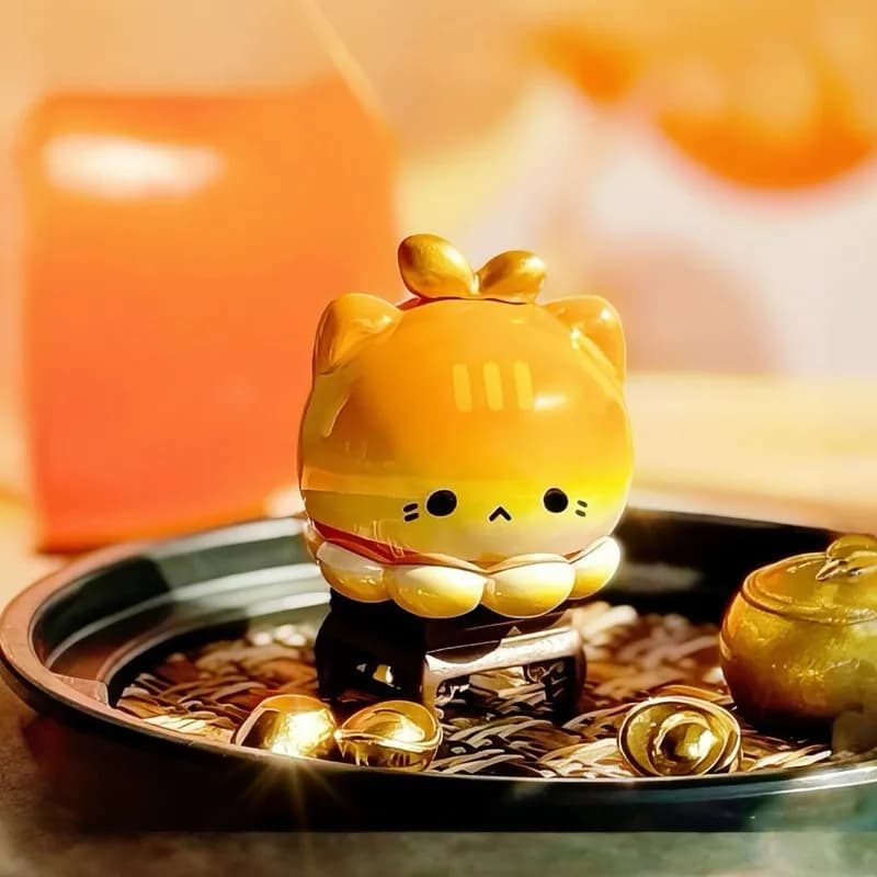 Per Collezionisti di Giocattoli Anime: Figurina da Collezione Serie Prosperity di Strawberry Mousseta Octopus Meow, Gatto Carino con Cartellino, Decorazione per Capodanno