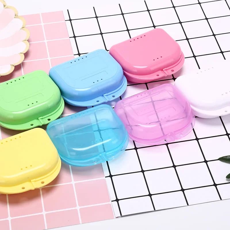 30 Pieces Mini Multicolor Protective Boxes, Orthodontic Device Containers, Oral Hygiene Accessories