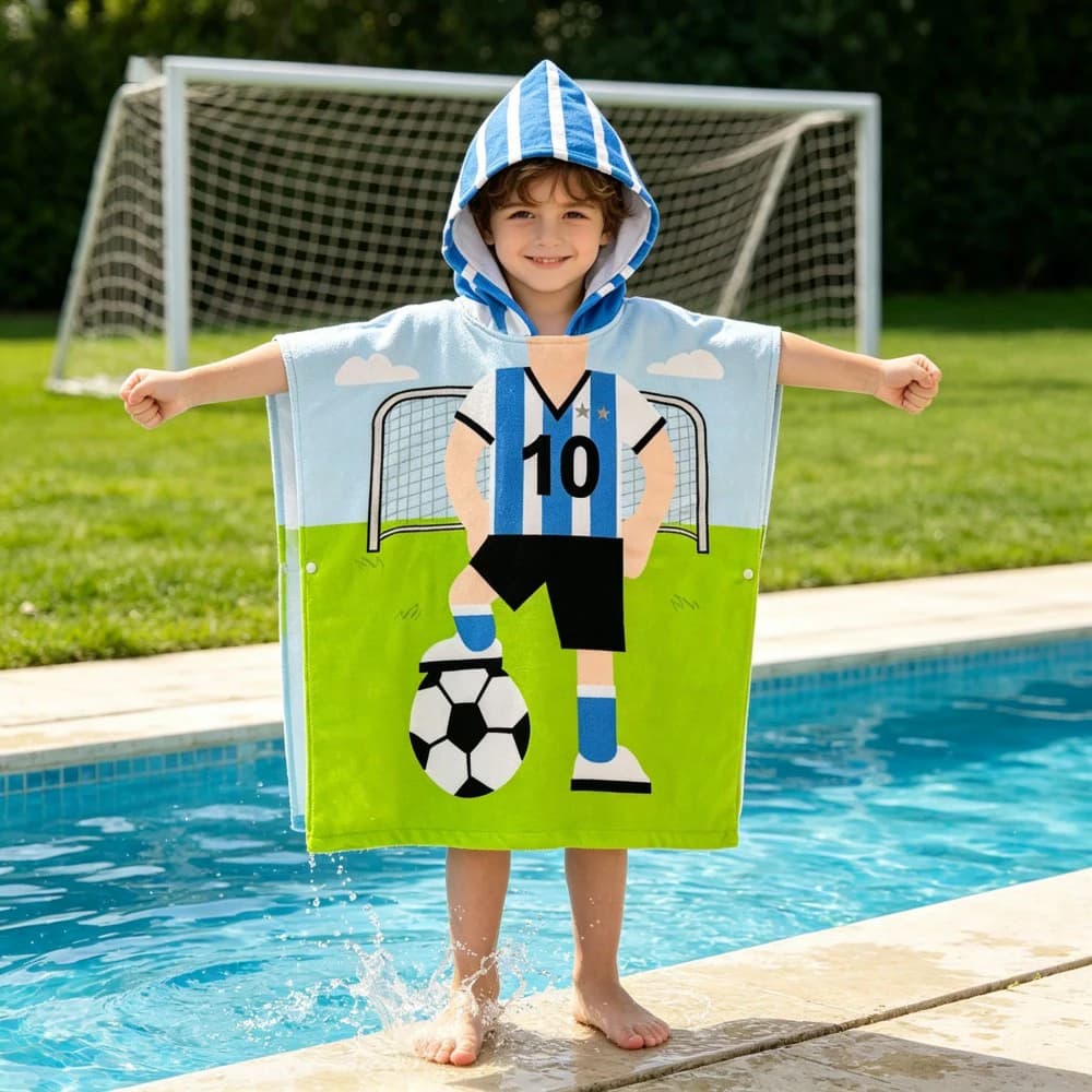 Asciugamano con Cappuccio per Bambini, Mantella da Spiaggia per Ragazzi e Ragazze, Accappatoio Assorbente ad Asciugatura Rapida, Perfetto per Spiaggia, Piscina e Bagno