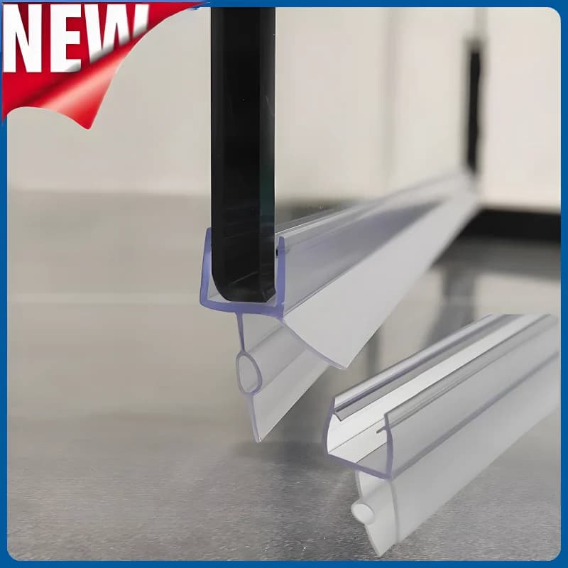 Porta doccia impermeabile Strisce sigillanti trasparenti Tappo acqua Guarnizione per schermo doccia in vetro Guarnizione sigillante da 6 a 12 mm