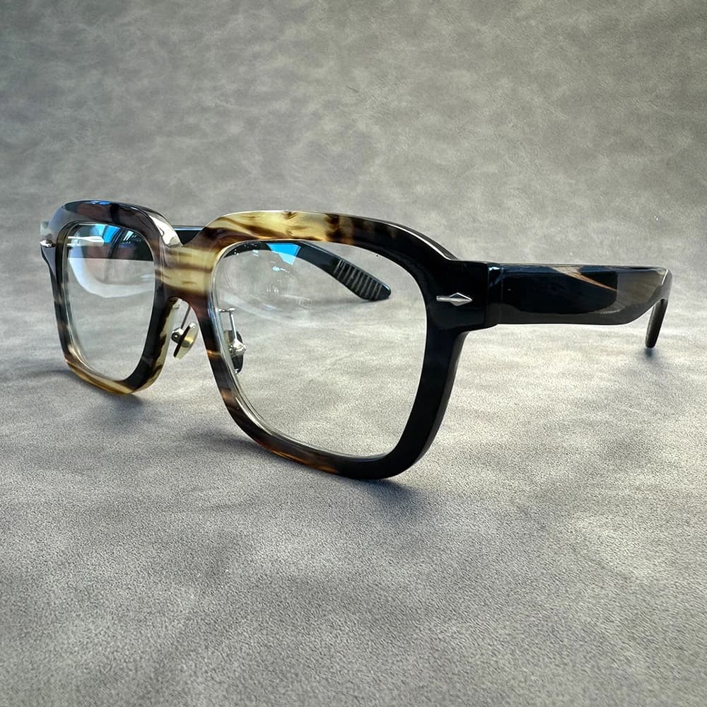 Women Eyeglass Frames Square Arrow Square Vintage Retro Lenses Eyeglasses Handmade Natural Horn Prescription Man Glasses Frames
