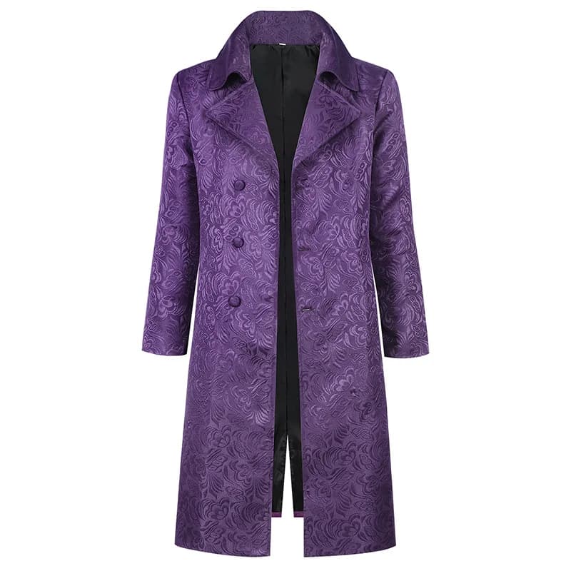 Anime Cosplay Outfit, Heath Ledger Joker Men's Purple Suit Jacket Full Set Cosplay Costume
