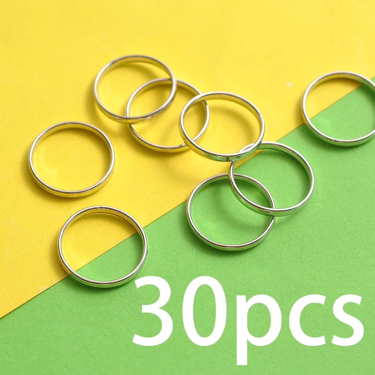 30-Piece Set of Plain Round Rings, Smooth Closed Thin Circles, Suitable for DIY Bracelets, Necklaces, and Earrings, Handmade Beading Connection Accessories