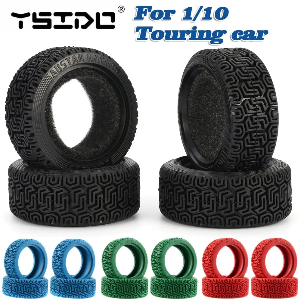 YSIDO 4 Pezzi 68mm RC 1/10 Rally Pneumatici per 1:10 RC Auto On Road Racing Rally HSP HPI Redcat Tamiya Kyosho SAKURA