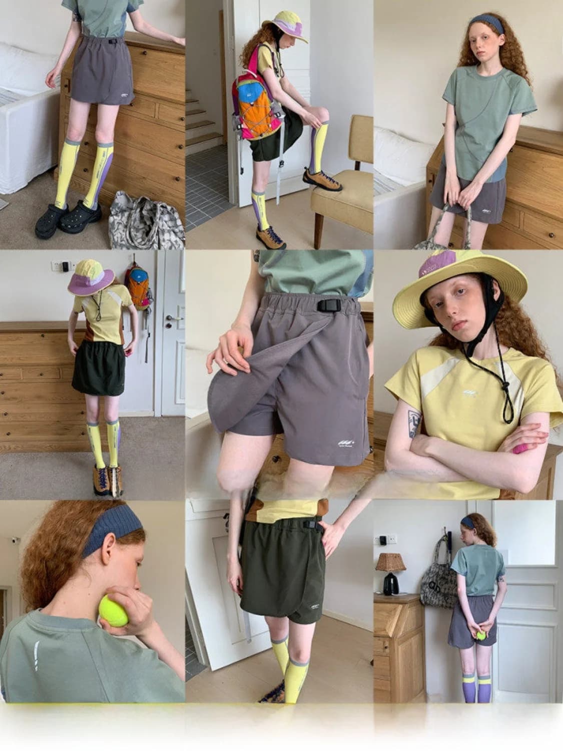 Outdoor Summer Sporty A-Line Skort Shorts Women's Breathable Hiking Anti-Exposure Square Hole Design Casual Utility Pants