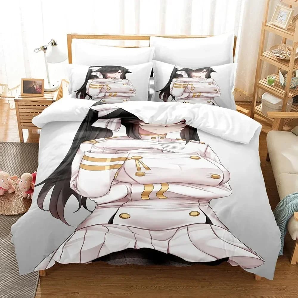 Fashion Anime - Azur Lane Comfortable Duvet Quilt Cover Pillowcase Bedding Set Children Bedroom Decoration Home Textile