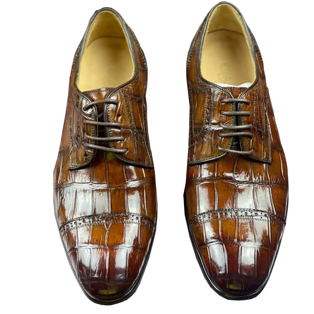 yingshang nuovi uomini scarpe formali scarpe da coccodrillo maschili colore pennello scarpe da sposa marroni