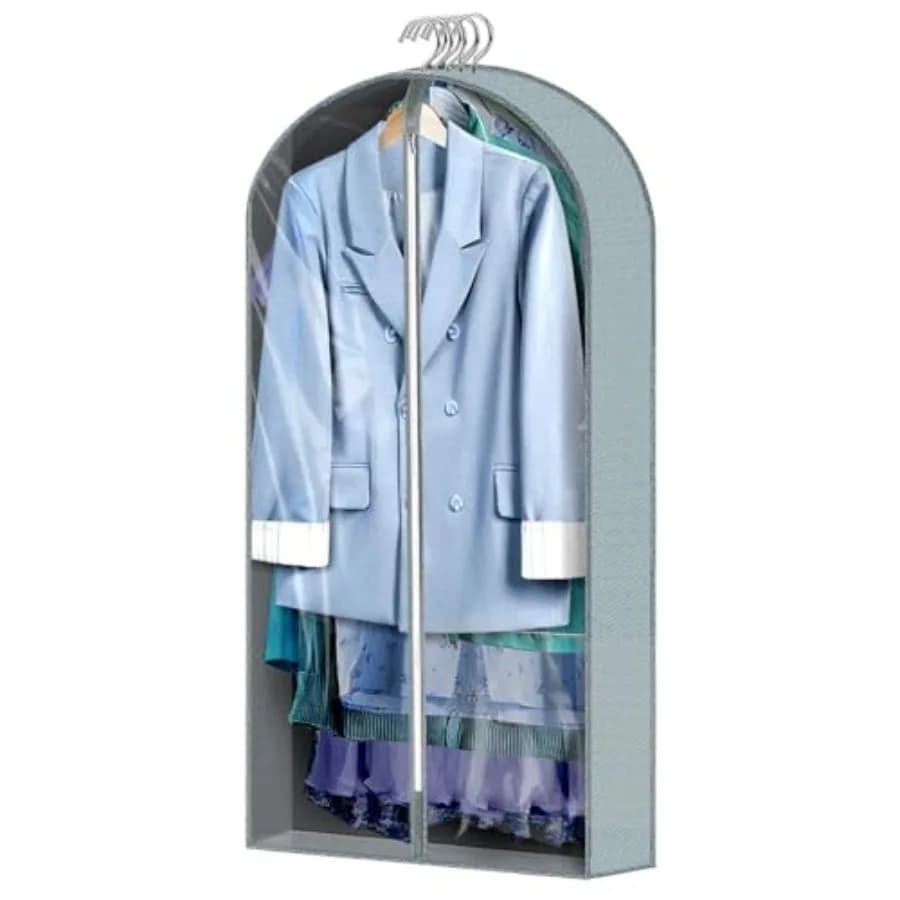 1 Pcs 40" Garment Bags for Hanging Clothes, Clear Suit Bags for Closet Storage Clothing Storage, Garment Bags Shoulder Covers w