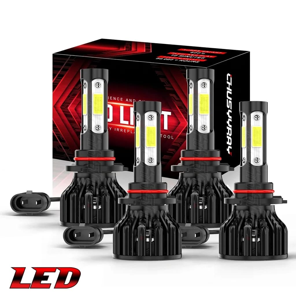 9006 9005 LED Headlight KIT Combo Bulbs 6000K High Low Beam Super Bright White 55W 10000LM