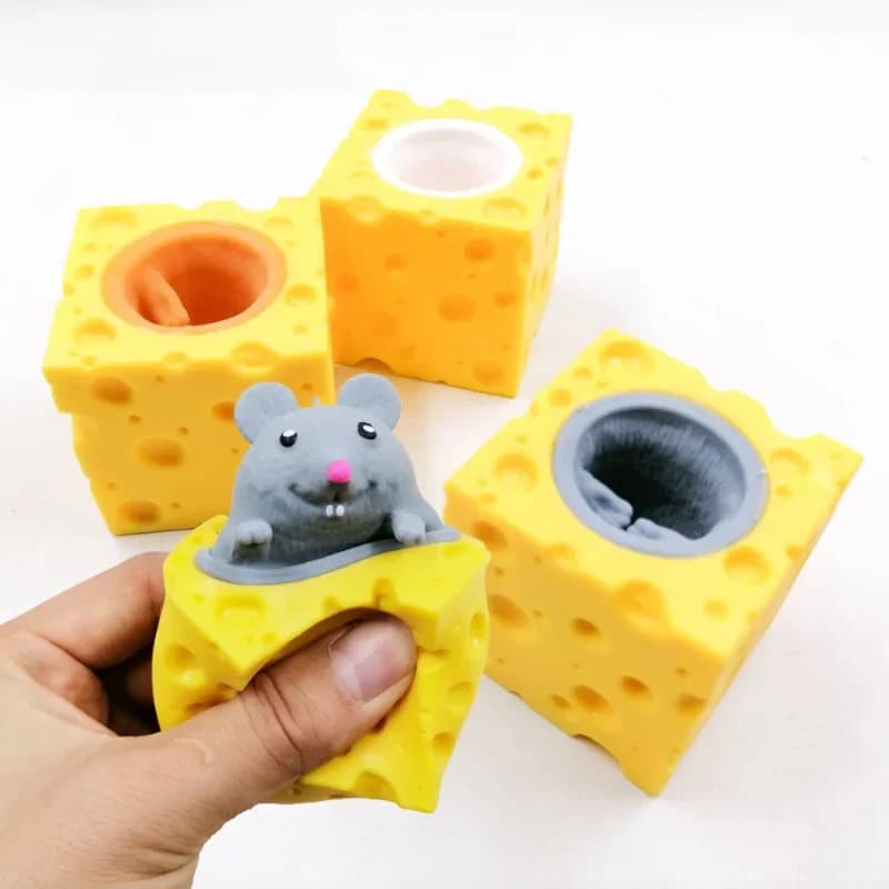 Giocattolo Pop-Up a Forma di Formaggio, Gioco Antistress Hide & Seek, Giocattolo Sensoriale Portatile per Bambini e Adulti