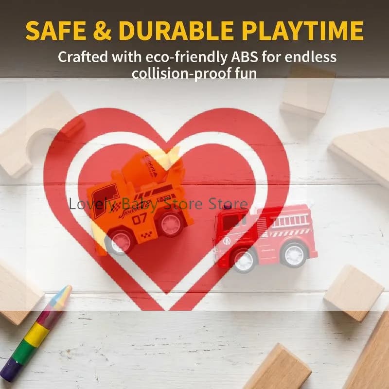 【BS】Set di modellini di camion dei pompieri a retrocarica, veicolo giocattolo in plastica educativo per costruzioni, regalo di compleanno per ragazzi