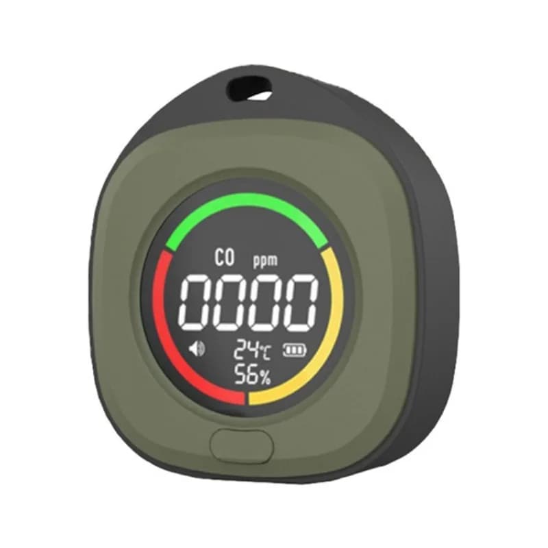 Rilevatore di monossido di carbonio con rilevamento accurato, schermo LED, portatile, ricaricabile, per viaggi, con allarme sonoro per CO e CO2