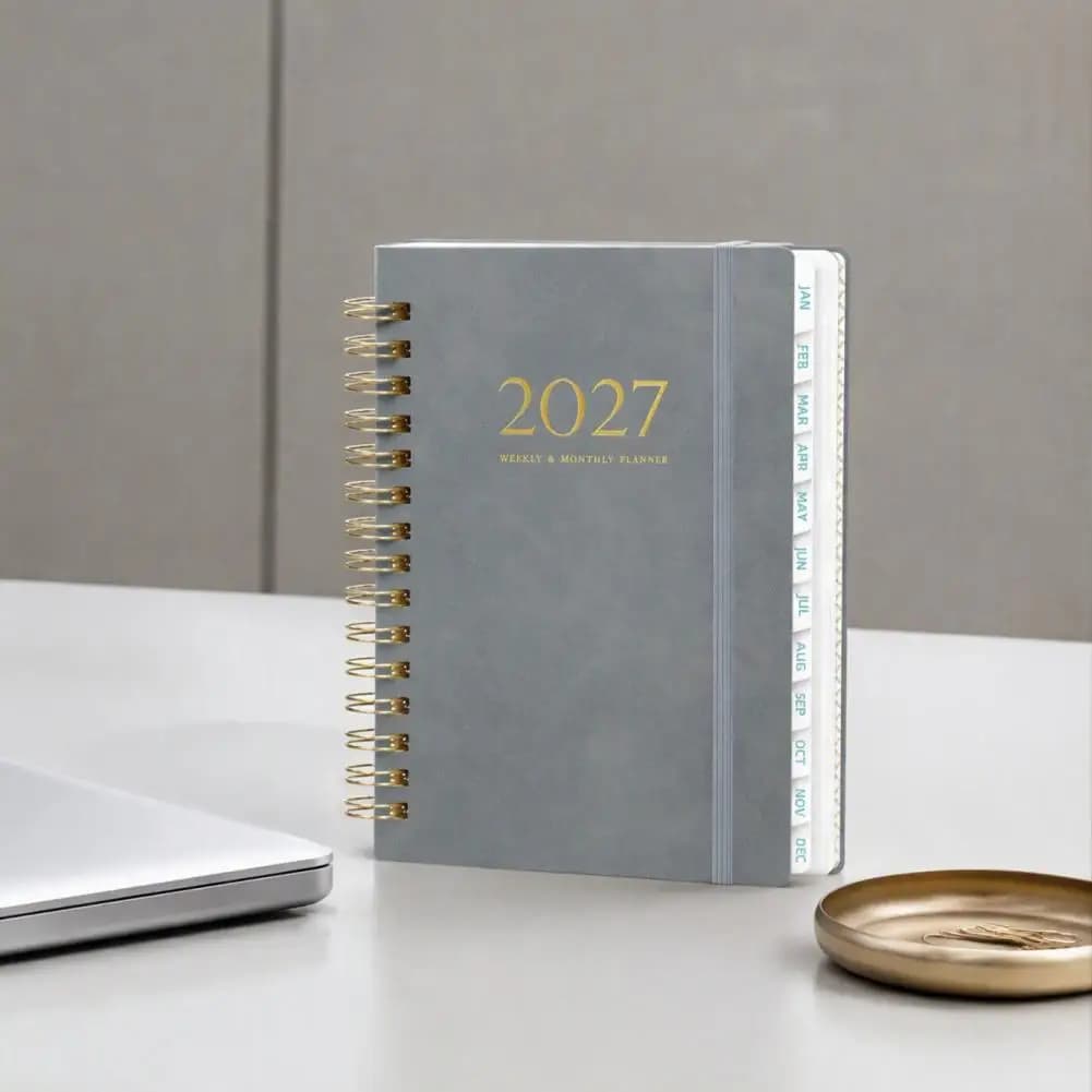 2027 Weekly Planner Weekly Monthly Planner 2027 A5 Spiral Planner Notebook 365-day Weekly Schedule Calendar Thick Paper for Work