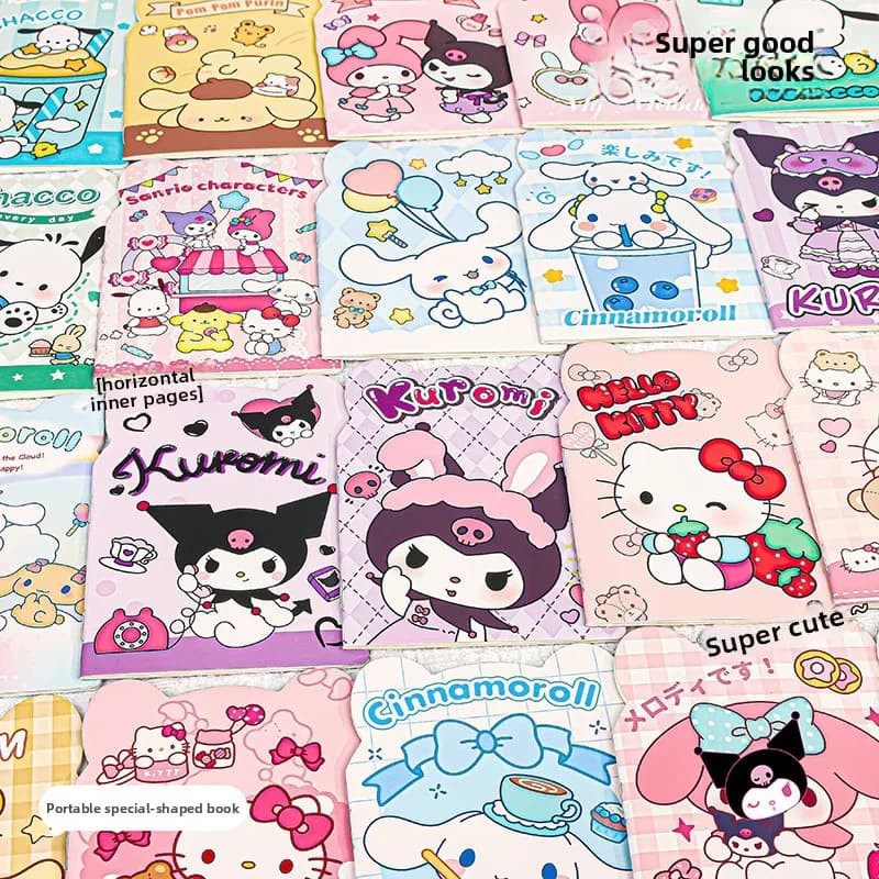 Simpatico cartone animato Sanrio A6 a forma di taccuino Studente Tasca Blocco note Regalo Ricompensa Blocco note per la scuola Ufficio Diario Fornitura di scrittura