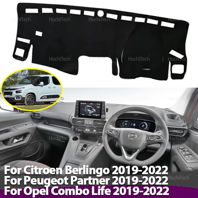 For Citroen Berlingo for Peugeot Partner for Opel Combo Life 2019-2022 Cruscot Cover Anti-Slip Zerbino Pad Auto Parasol