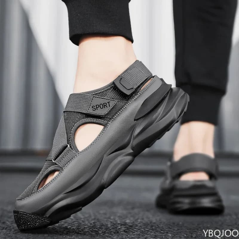 Sandali estivi da uomo per sport all'aria aperta antiscivolo resistenti all'usura, comode scarpe da trekking leggere per esterni con suola spessa antiscivolo