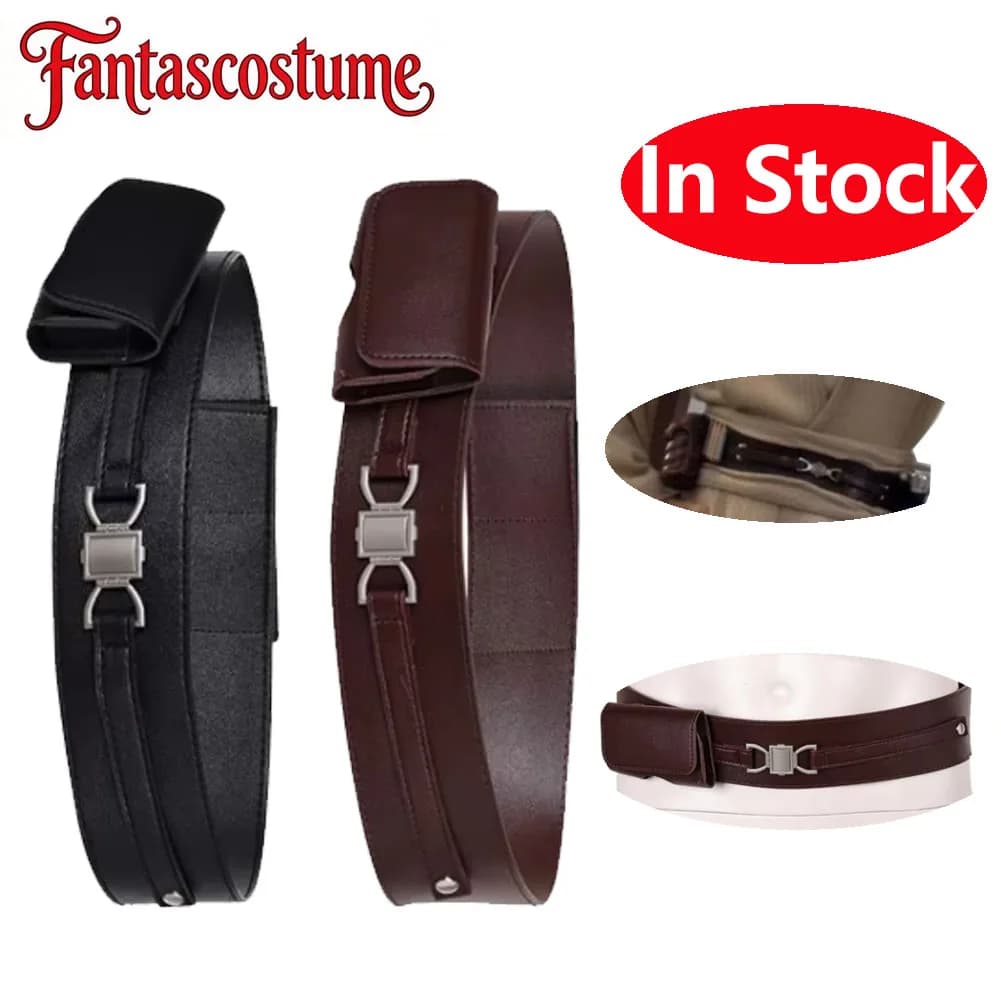 Accessori per Costume Cosplay Guerra Spaziale, Cintura Nera e Marrone da Cavaliere Anakin, per Adulti, Halloween, Carnevale, Travestimento