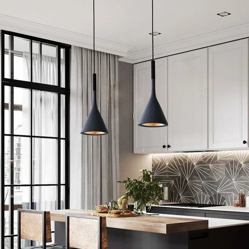 Modern LED Ceiling Lamps Black White E27 for Kitchen Appliances Bedroom Table Dining Room Suspension Lamp Light Lamp Lamp for Home