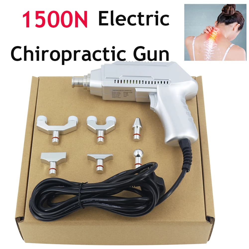 1500N Chiropractic Adjusting Tool Spine Correction Gun 6Heads Adjustable Intensity Therapy Spinal Health Care Massager 2026 New