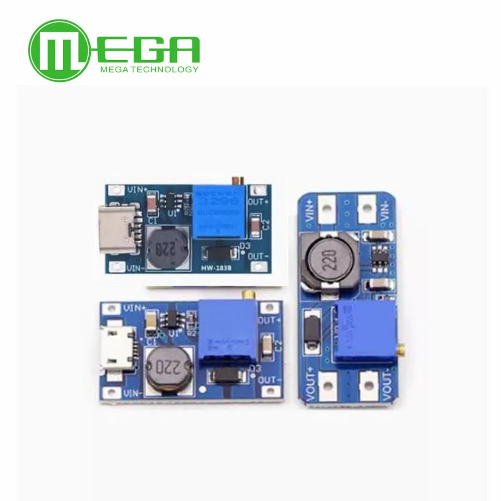 MT3608 2A Max DC-DC Step Up Modulo di Alimentazione Del Modulo di Alimentazione per Arduino 3-5V a 5V /9 V/12 V/24 V