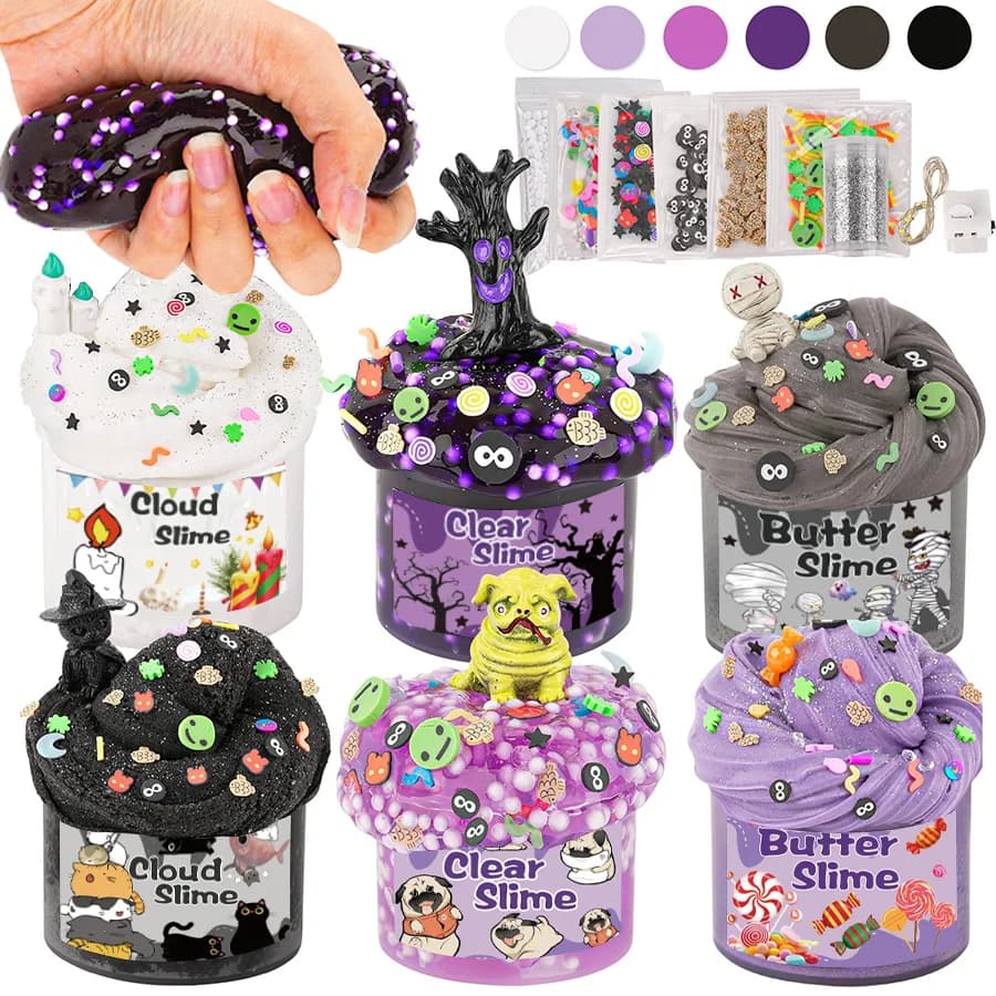 Kit Slime Cristallino Festivo da 70ml, Stile Dessert in Coppa Gelato Fatto a Mano, Materiale Morbido e Rilassante Fai-da-Te per Alleviare lo Stress durante le Feste