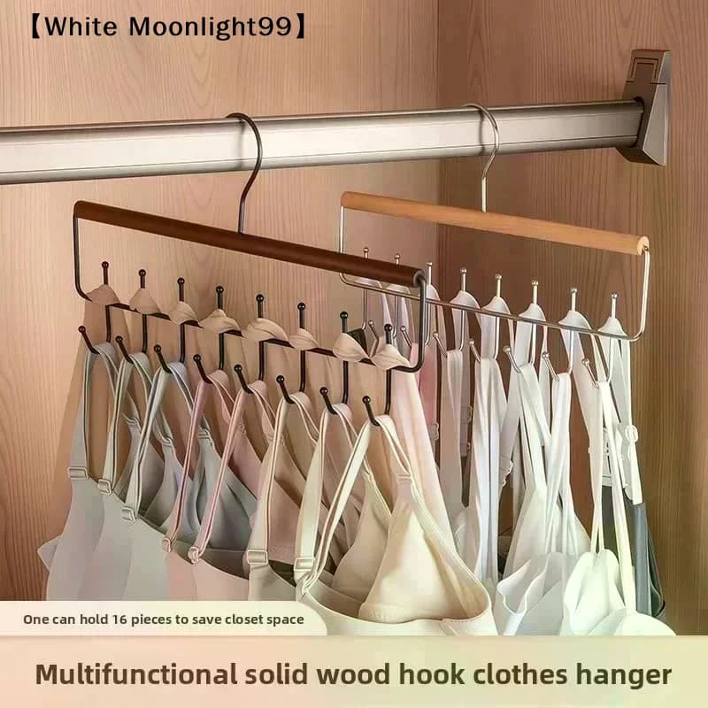 Appendiabiti da Parete in Legno con Ganci, Organizzatore Funzionale per Vestiti e Accessori, Adatto per Camera da Letto e Ingresso