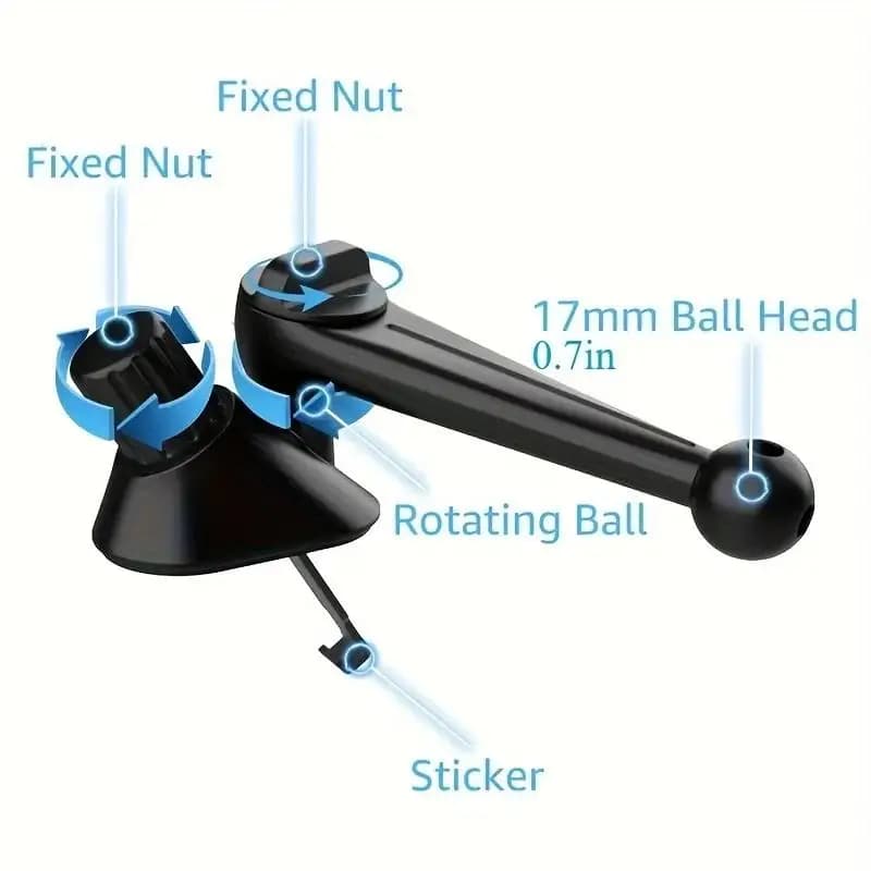 17mm Ball Head Car Phone Holder Mount Adapter 360 Rotation Air Vent Clip Replacement Accessory
